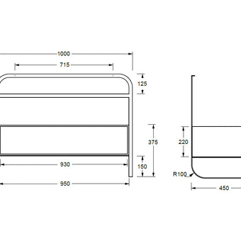 LUNARIS 101 BASIN STAND 1 DRAWER 1000X450X750MM