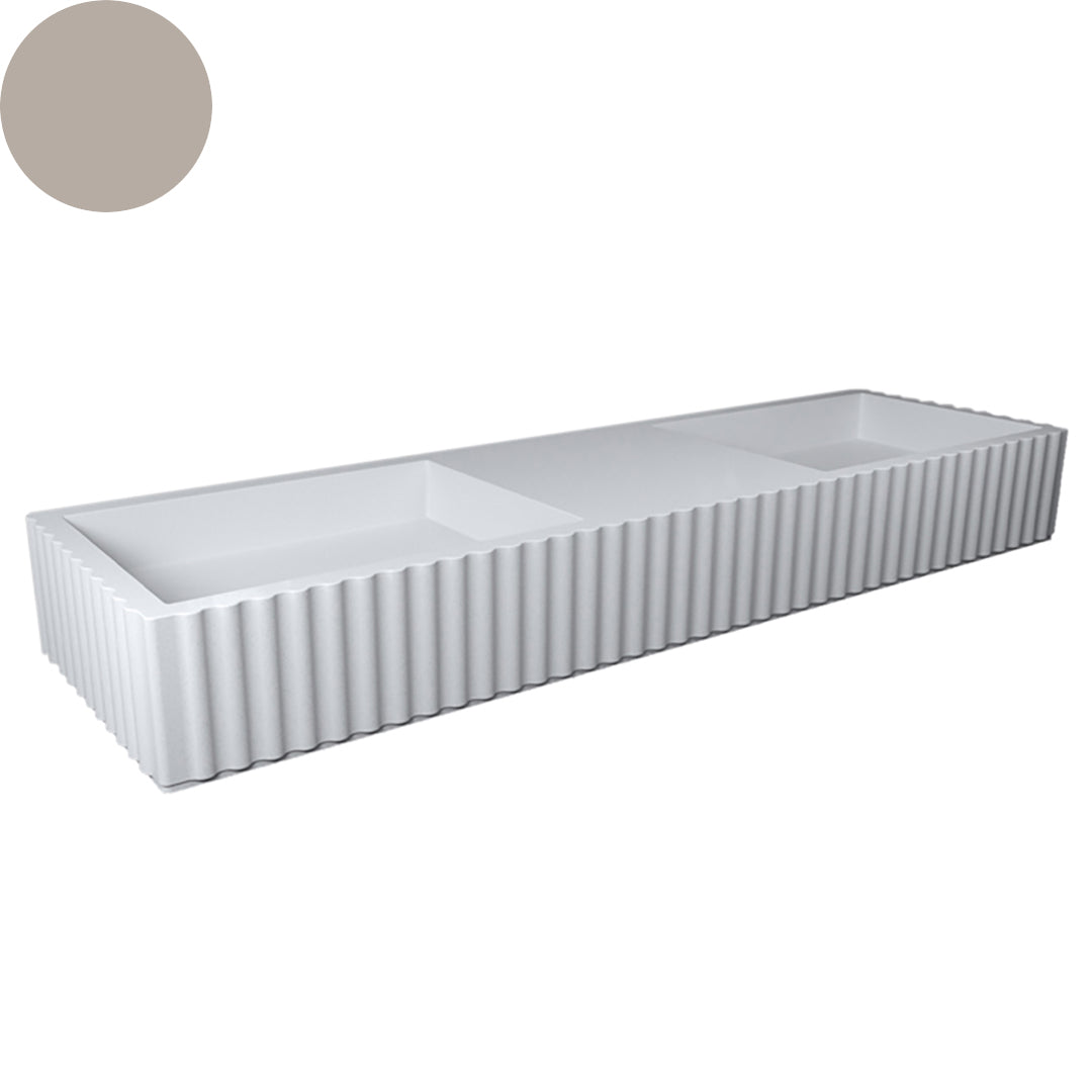 TULLE DOUBLE BOWL WALL BASIN 1630X475X200MM NTH NOF