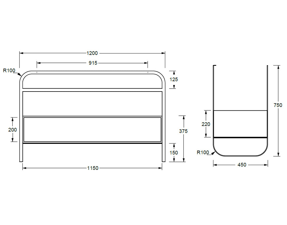 LUNARIS 121 BASIN STAND 1 DRAWER 1200X450X750MM