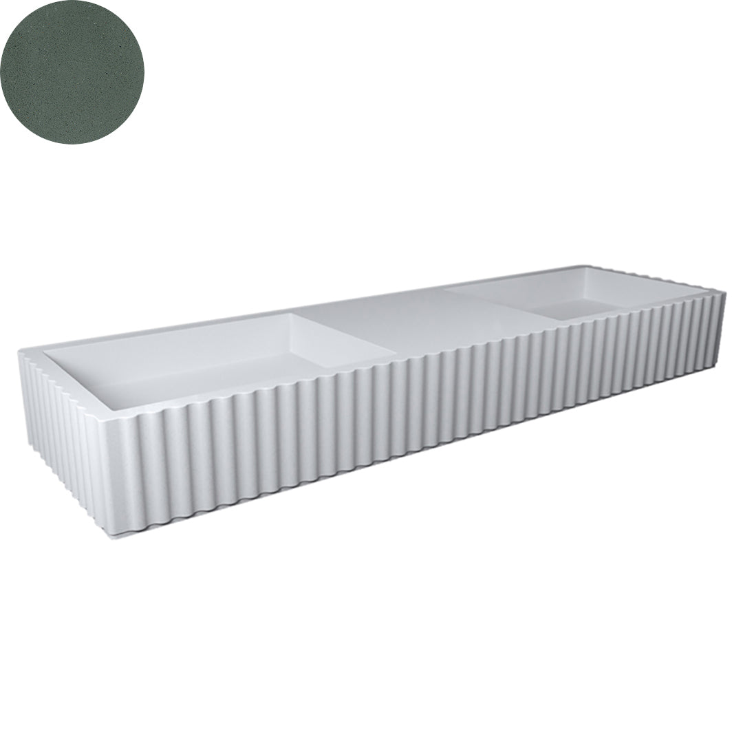 TULLE DOUBLE BOWL WALL BASIN 1630X475X200MM NTH NOF