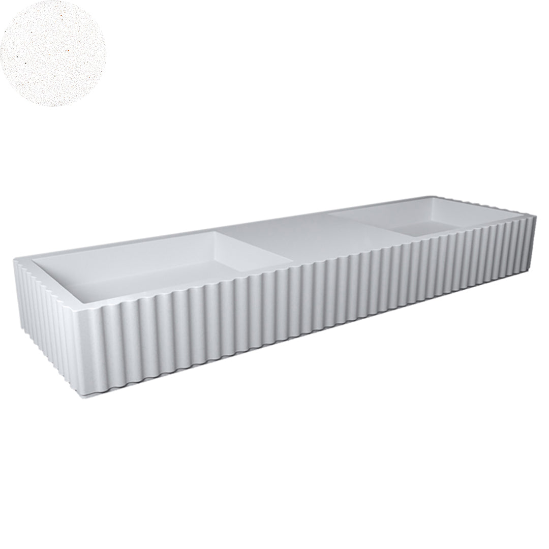 TULLE DOUBLE BOWL WALL BASIN 1630X475X200MM NTH NOF