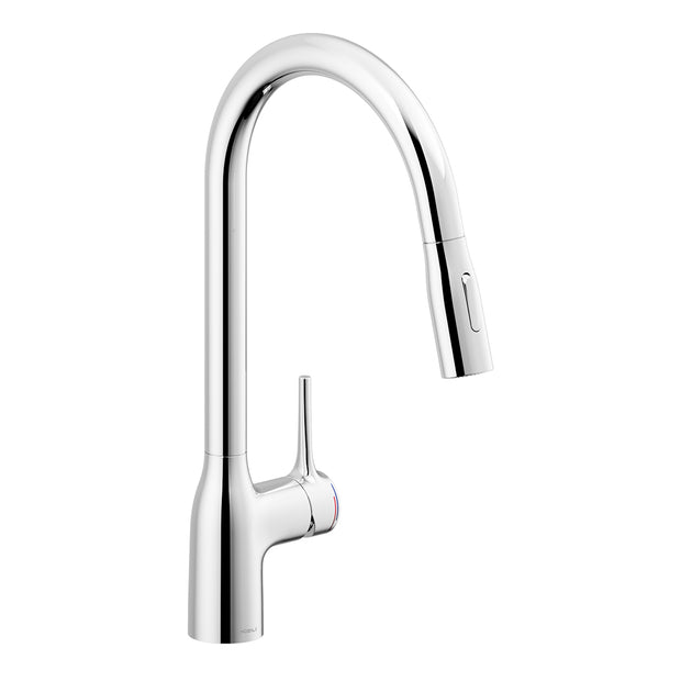 MANIA GOOSE NECK KITCHEN MIXER WITH PULL OUT SPRAY