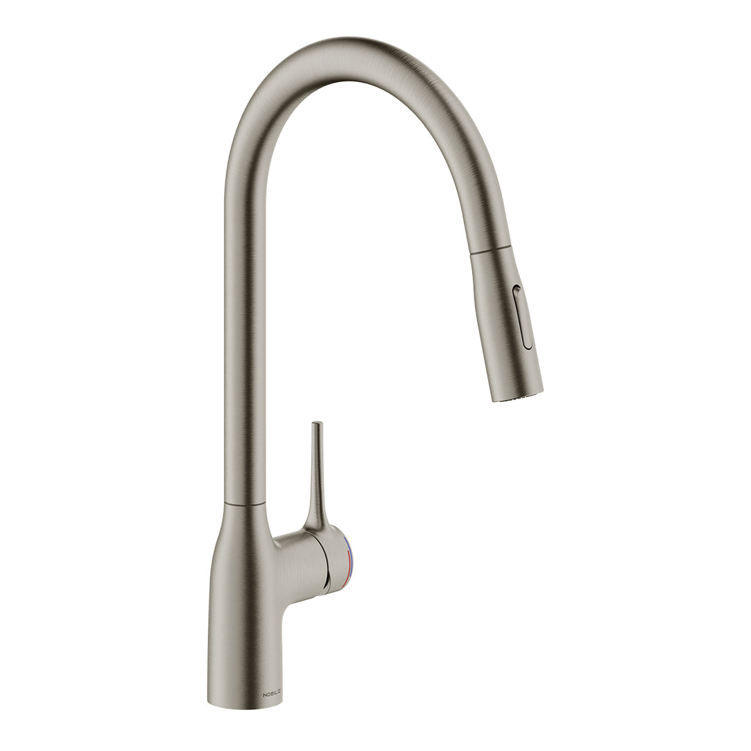 MANIA GOOSE NECK KITCHEN MIXER WITH PULL OUT SPRAY