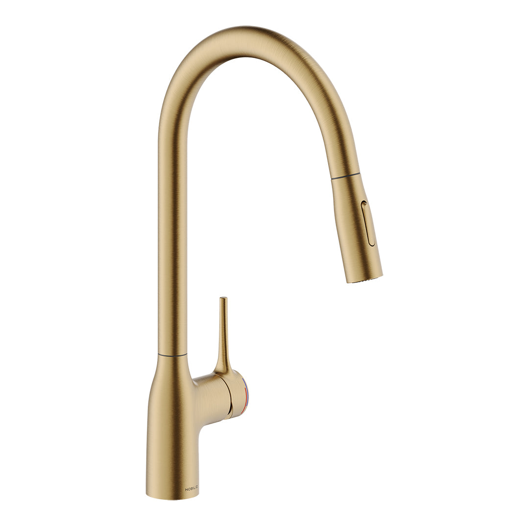 MANIA GOOSE NECK KITCHEN MIXER WITH PULL OUT SPRAY