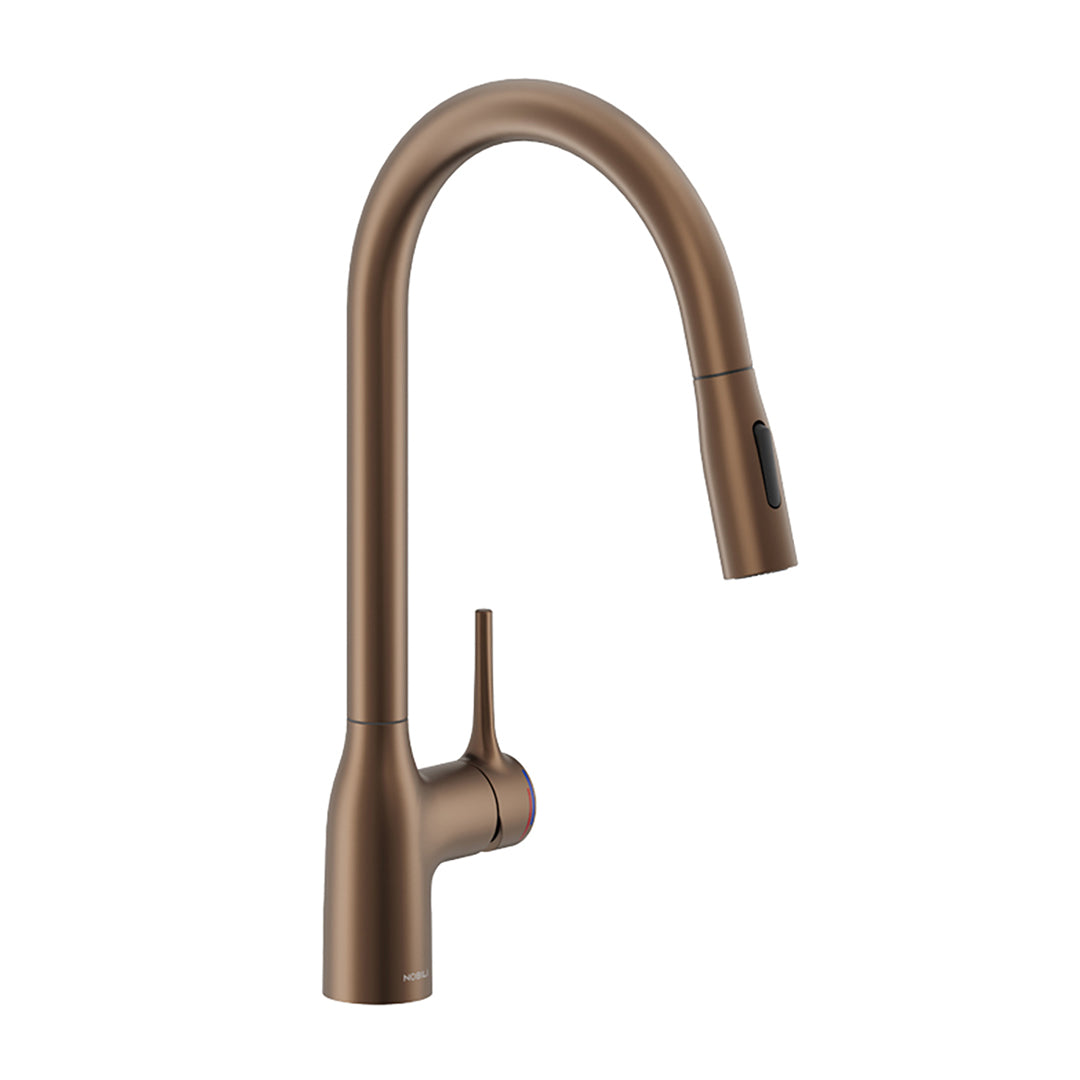 MANIA GOOSE NECK KITCHEN MIXER WITH PULL OUT SPRAY