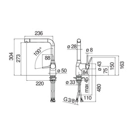 MANIA SQUARE KITCHEN MIXER