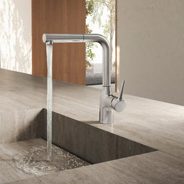 MANIA SQUARE KITCHEN MIXER WITH PULL OUT SPRAY