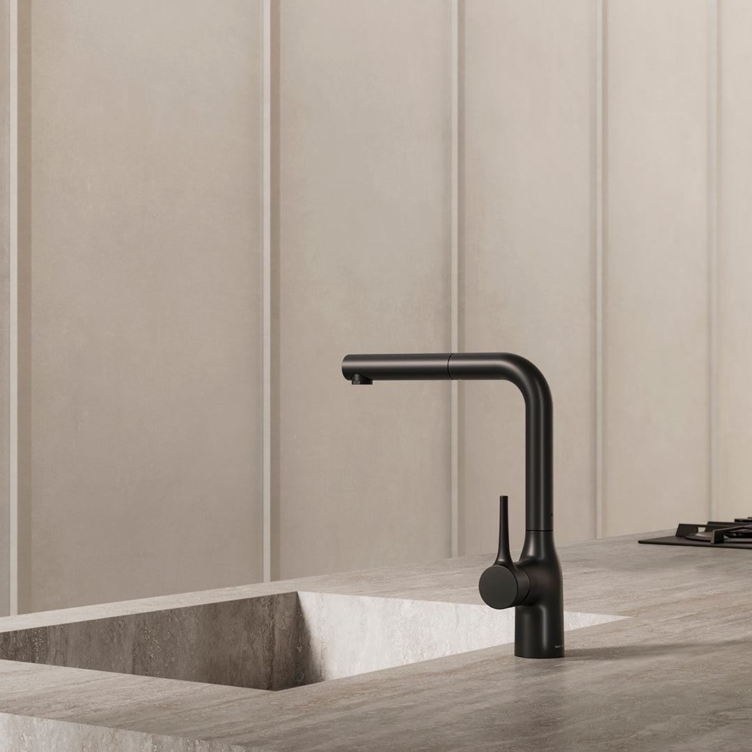 MANIA SQUARE KITCHEN MIXER WITH PULL OUT SPRAY
