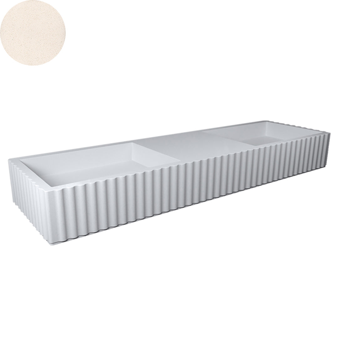 TULLE DOUBLE BOWL WALL BASIN 1630X475X200MM NTH NOF