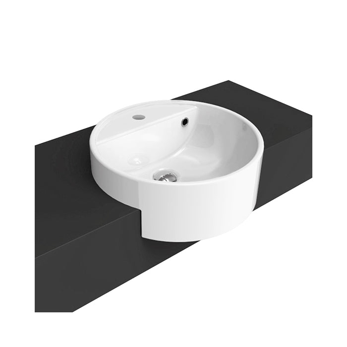 TWIN SET SEMI RECESSED BASIN 430X430X200MM GLOSS WHITE
