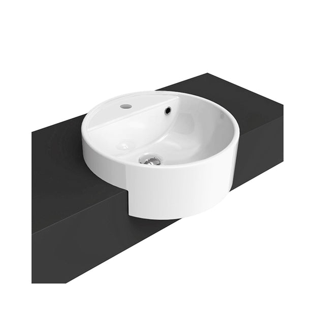 TWIN SET SEMI RECESSED BASIN 430X430X200MM GLOSS WHITE
