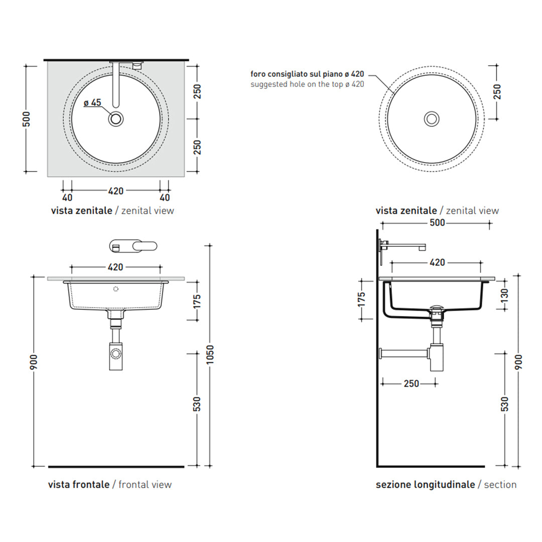 TWIN SET UNDERMOUNT BASIN 420X420X175MM