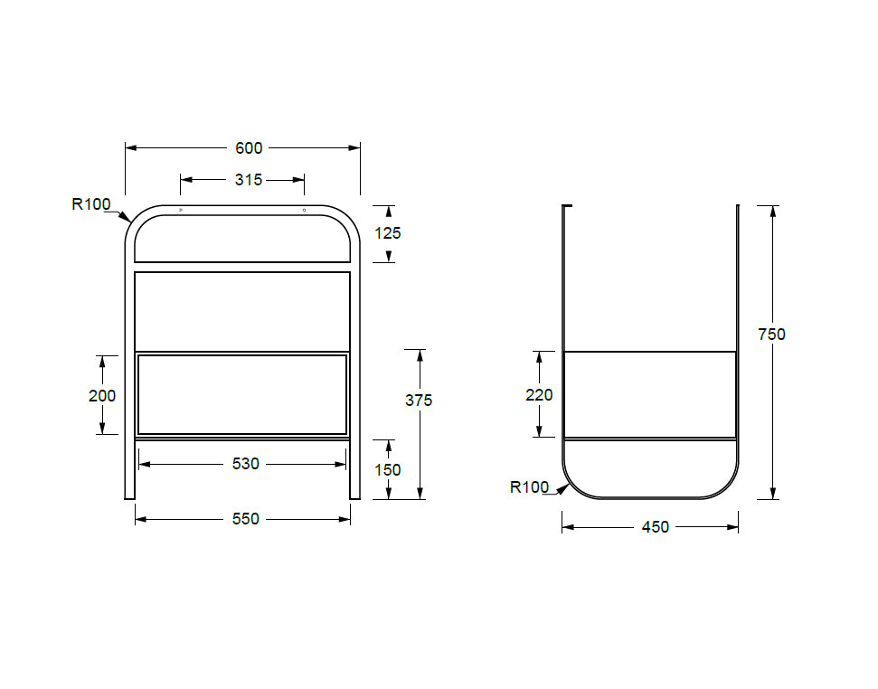 LUNARIS 61 BASIN STAND 1 DRAWER 600X450X750MM