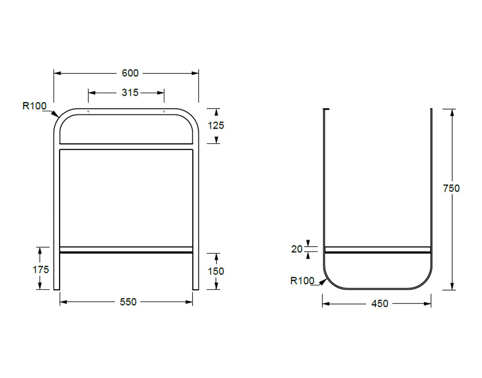 LUNARIS 61 BASIN STAND CERAMIC SHELF 600X450X750MM