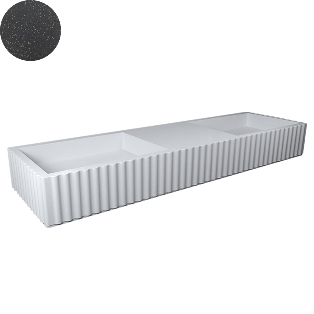 TULLE DOUBLE BOWL WALL BASIN 1630X475X200MM NTH NOF