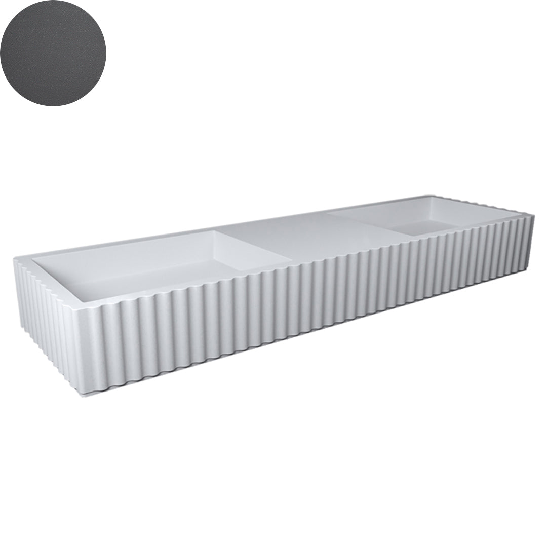 TULLE DOUBLE BOWL WALL BASIN 1630X475X200MM NTH NOF