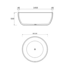 LUNAR FREESTANDING BATH 1530X1530X550MM