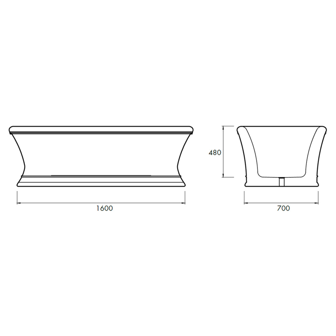 EMERALD FREESTANDING BATH 1750X850X570MM