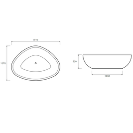 ECLIPSE FREESTANDING BATH 1910X1370X550MM
