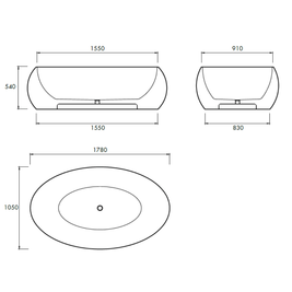LOTUS VESSEL BASIN 530X360X150MM NTH NOF