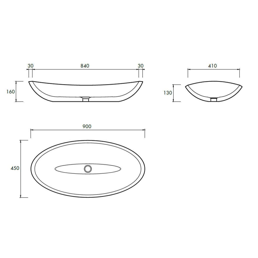 OMAN VESSEL BASIN 900X450X160MM NTH NOF