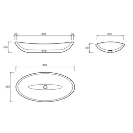OMAN VESSEL BASIN 900X450X160MM NTH NOF