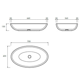 HAVEN VESSEL BASIN 700X405X130MM NTH NOF