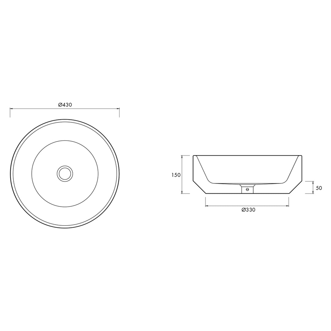 ZEN VESSEL BASIN 430X430X150MM NTH NOF
