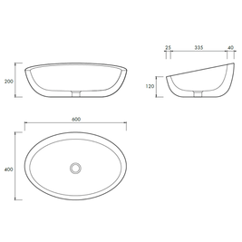 REFLECTION VESSEL BASIN 600X400X200MM NTH NOF