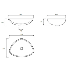 ECLIPSE VESSEL BASIN 600X450X170MM NTH NOF
