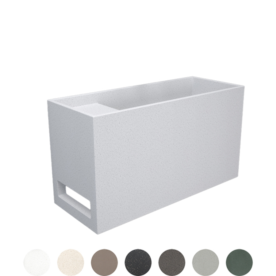 SOKA POWDER WALL BASIN LEFT SHELF 550X220X300MM