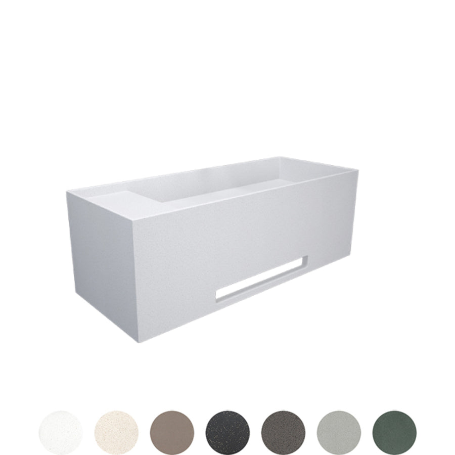 SOKA SINGLE WALL BASIN LEFT SHELF 1000X400X350MM