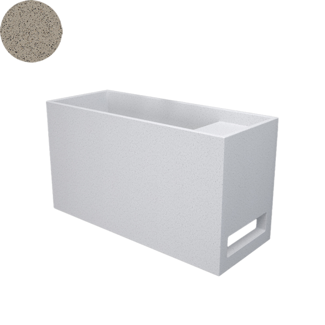 SOKA POWDER WALL BASIN RIGHT SHELF 550X220X300MM
