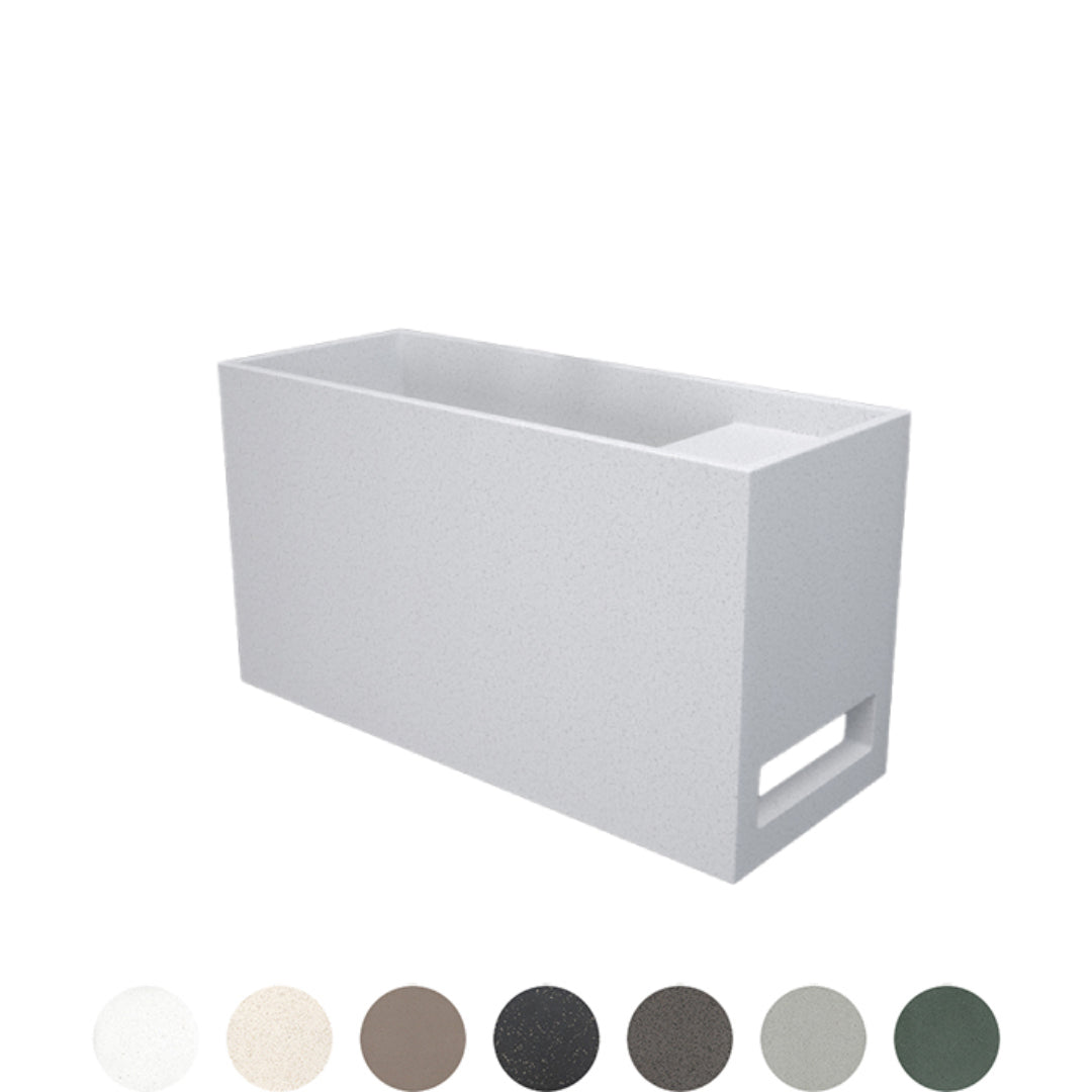 SOKA POWDER WALL BASIN RIGHT SHELF 550X220X300MM