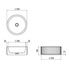 TULLE VESSEL BASIN 450X450X180MM NTH NOF