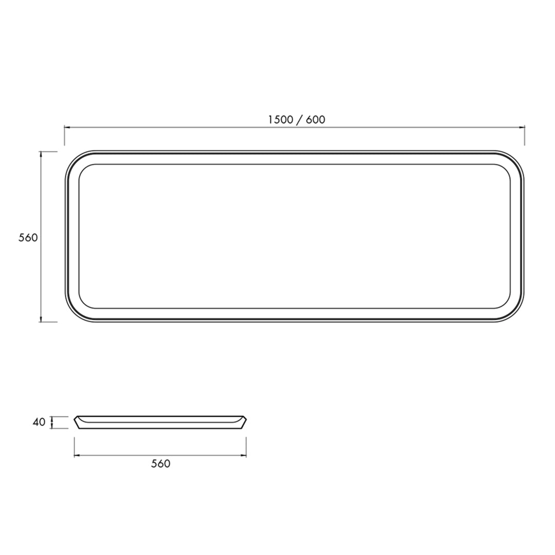 ZEN BUTLERS TRAY 1500X560X40MM