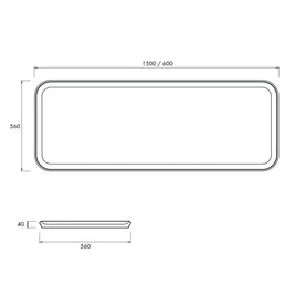 ZEN BUTLERS TRAY 1500X560X40MM