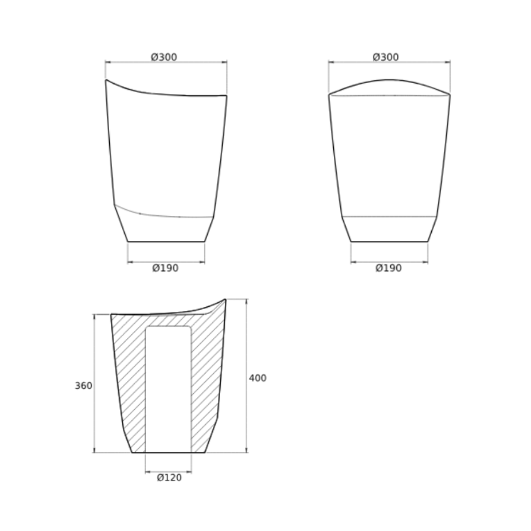 SOL BATH STOOL 300X300X400MM