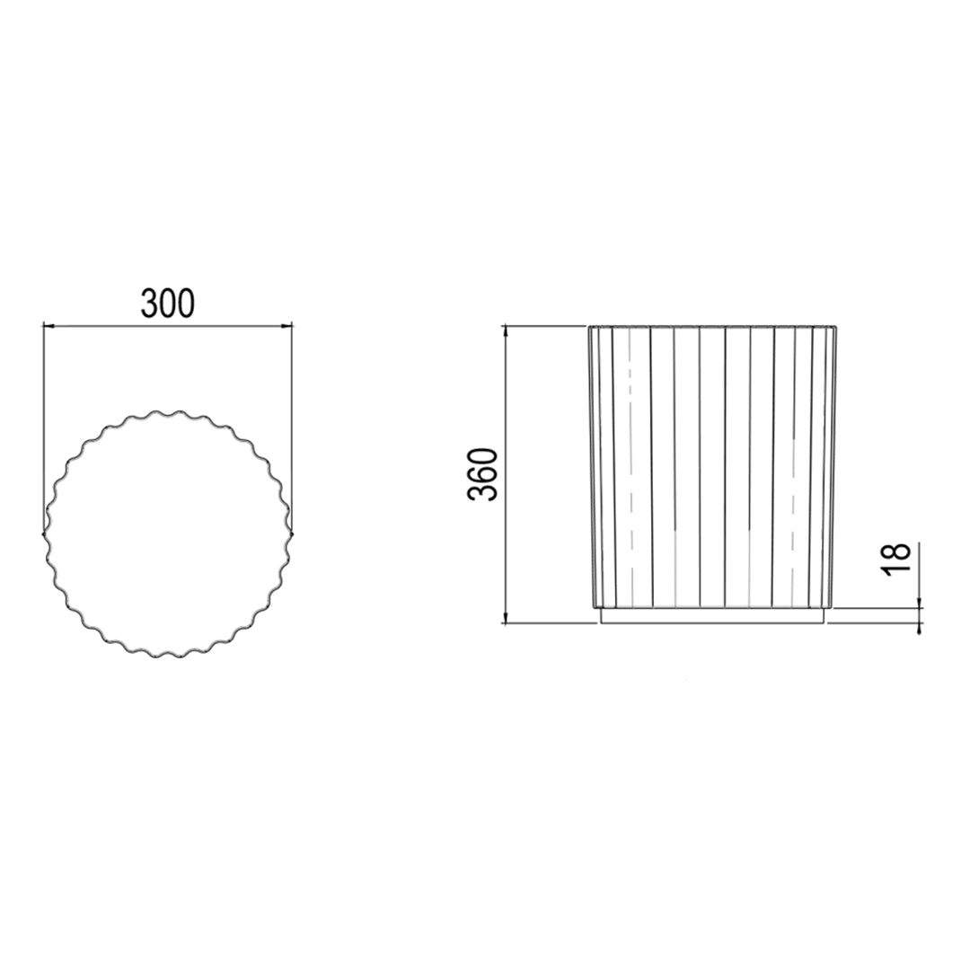 TULLE BATH STOOL 300X300X360MM