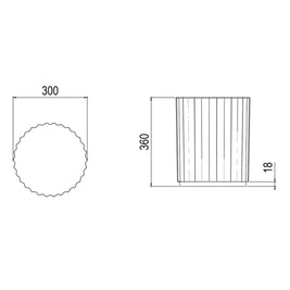 TULLE BATH STOOL 300X300X360MM