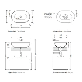 APP VESSEL BASIN 620X400X160MM NTH NOF