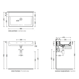 APPLIGHT VESSEL BASIN 800X470X140MM NTH OF