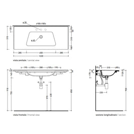BLOOM WALL BASIN 1220X515X175MM NTH
