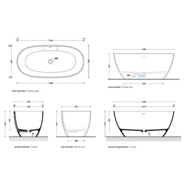 APP FREESTANDING BATH 1450X700X615MM WITH OVERFLOW