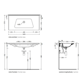 BLOOM WALL BASIN 1070X515X175MM NTH