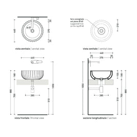 SETTECENTO VESSEL BASIN 440X440X180MM NTH NOF
