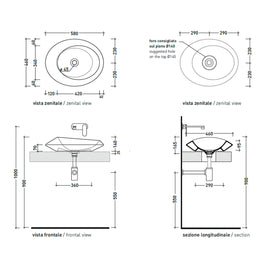 SPIRE VESSEL BASIN 580X460X140MM NTH NOF