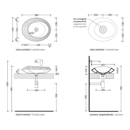 SPIRE+ VESSEL BASIN 580X460X140MM NTH NOF
