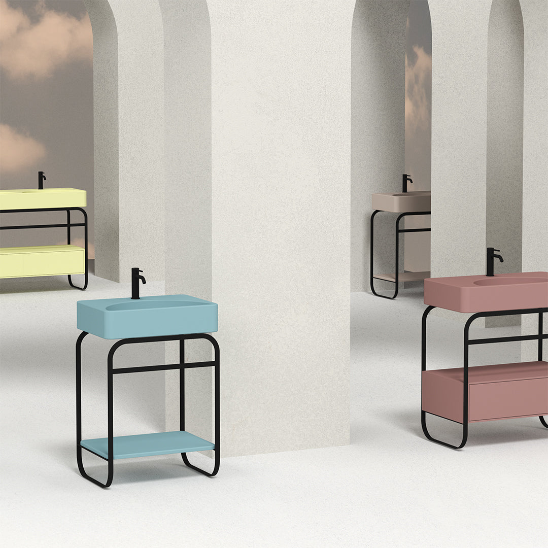 LUNARIS 61 BASIN STAND CERAMIC SHELF 600X450X750MM