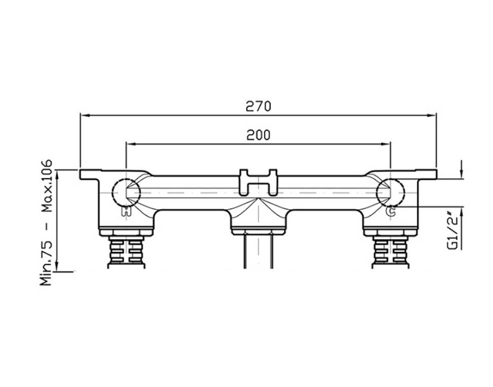 ZUCCHETTI BUILT IN PART FOR W/MTD BASIN MIXER DUAL CONTROL